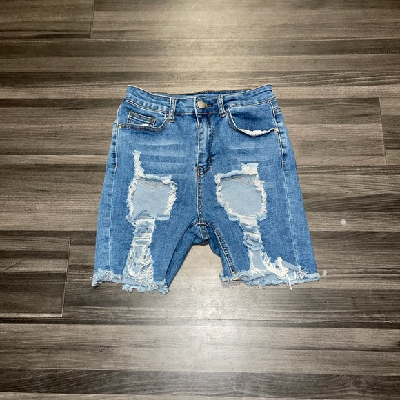 Ripped Jean Biker Shorts! - Picture 2 of 5